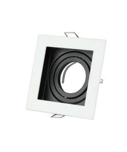 Portafaretto LED da Incasso Quadrato GU10 e GU5.3 (MR16) Colore Bianco Orientabile