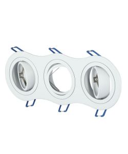 Portafaretto LED da Incasso Rotondo 3xGU10 e GU5.3 (MR16) Colore Bianco Orientabile