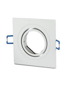 Portafaretto LED da Incasso Quadrato GU10 e GU5.3 (MR16) Colore Bianco Orientabile