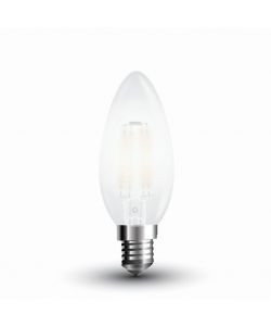 Lampadina LED E14 4W 100LM/W Candela Filamento Satinato 6400K
