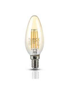 Lampadina LED E14 4W Candela Filamento Ambrato 2200K