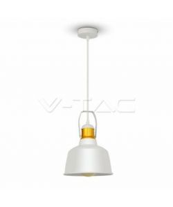 Lampadario LED Vintage in Metallo con Portalampada E27 (Max 60W) Colore Bianco