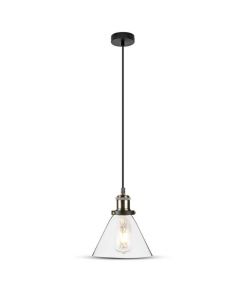 Lampadario LED a Campana in Vetro con Portalampada E27 (Max 60W) Colore Trasparente