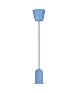 Lampadario LED a Cilindro in Calcestruzzo con Portalampada E27 (Max 60W) Colore Blu