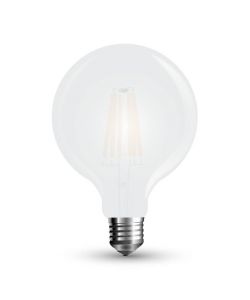 Lampadina LED E27 7W 120LM/W G95 Filamento Satinato 6400K