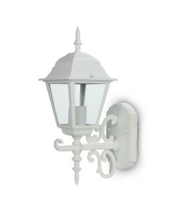 Lampada LED da Muro a Lanterna Piccola con Portalampada E27 (Max 60W) Rivolta in Alto Colore Bianco Opaco IP44
