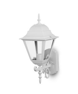 Lampada LED da Muro a Lanterna con Portalampada E27 (Max 60W) Rivolta Verso in Alto Colore Bianco Opaco IP44