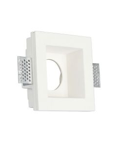 Portafaretto LED da Incasso Quadrato GU10 e GU5.3 (MR16) Corpo in Gesso Bianco