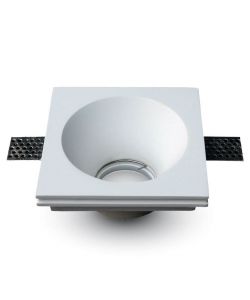 Portafaretto LED da Incasso Quadrato GU10 e GU5.3 (MR16) Corpo in Gesso Bianco