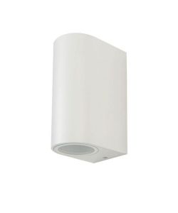 Portafaretto LED da Muro Rotondo 2 GU10 (Max 2x11W) Colore Bianco IP44