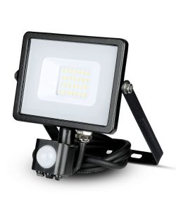 Faro LED Chip Samsung 20W con Sensore di Movimento e Crepuscolare e Interruttore Manuale di Bloccaggio Colore Nero 3000K IP65