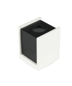 Portafaretto LED Montaggio a Plafone Quadrato GU10 e GU5.3 (MR16) Corpo in Gesso Bianco Base Nera