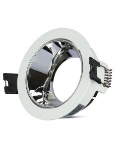 Portafaretto LED da Incasso GU10 Rotondo Colore Bianco con Supporto Orientabile Cromato
