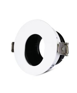 Portafaretto LED da Incasso GU10 Rotondo Orientabile con Foro Ovale Colore Bianco con Interno Nero