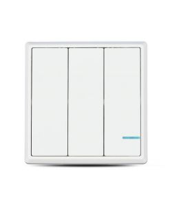 Interruttore Wireless a Triplo Tasto con Sensore Colore Bianco IP54