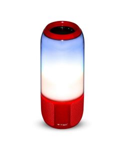 Lampada LED da Tavolo 2 LED 3W Multifunzione Speaker Bluetooth USB e TF CARD Colore Rosso con Luci RGB