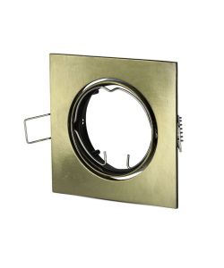 Portafaretto LED da Incasso Quadrato GU10 e GU5.3 (MR16) Colore Oro Orientabile