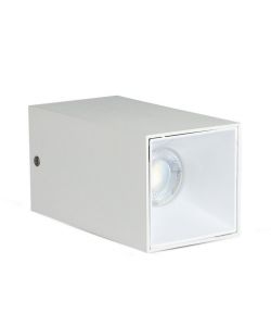 Portafaretto LED Montaggio a Plafone Quadrato GU10 Corpo Bianco Riflettore Bianco
