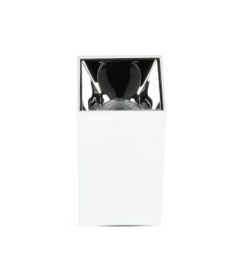 Portafaretto LED Montaggio a Plafone Quadrato GU10 Corpo Bianco Riflettore Cromato