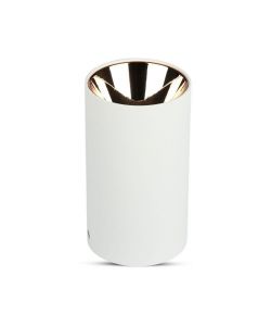 Portafaretto LED Montaggio a Plafone Rotondo GU10 Corpo Bianco Riflettore Oro Rosa