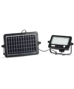 Faro LED con Pannello Solare 10W con Sensore PIR e USB Colore Nero 4000K IP65