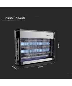V-TAC Zanzariera Elettrica 20W con Tubi UV 40cm - Insetticida 80mq