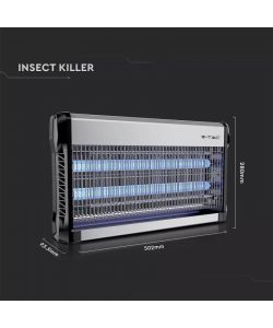 V-TAC Zanzariera Elettrica Insetticida 30W 100mq Alluminio UV Blu