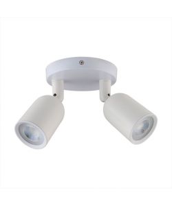 Portafaretto LED Montaggio a Plafone Rotondo 2xGU10 Orientabili Colore Bianco