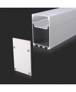 Profilo in Alluminio in Colore Bianco per Strip LED 2000 x 50 x 75mm