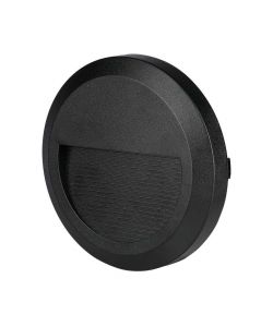 Faretto LED Segnapasso Rotondo Montaggio a Plafone 2W Colore Nero 3000K IP65