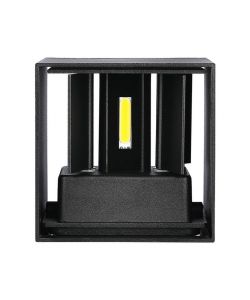 Lampada LED da Muro Quadrata Doppio LED COB 11W Colore Nero Satinato Fascio Luminoso Regolabile 4000K IP65