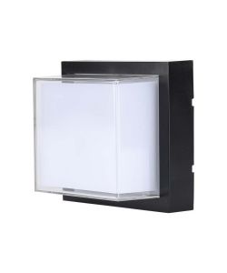Lampada LED da Muro Quadrata 12W 110LM/W Colore Nero 4000K IP65