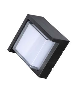 Lampada LED da Muro Quadrata 7W con Diffusore Semicoperto Colore Nero 3000K IP65
