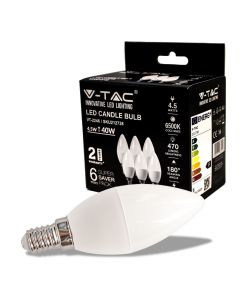Lampadina LED E14 4,5W a Candela 6500K (Box 6 pezzi)