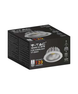 Faretto LED da Incasso Rotondo LED COB 40W 120LM/W Colore Bianco 6000K