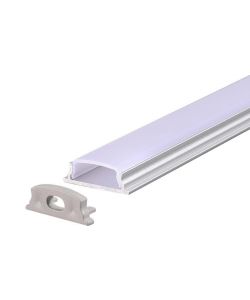 Profilo in Alluminio Flessibile Colore Bianco per Strip LED Copertura Satinata 2000 x 18 x 6mm