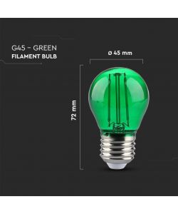 2W G45 Led Green Color Filament Bulb E27