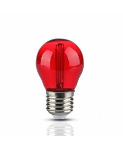V-TAC Lampadina LED E27 2W G45 Filamento Colore Rosso