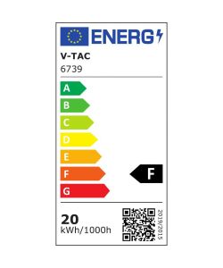 V-TAC Faro LED SMD 20W F-Series, Driver IC Integrato Colore Nero 6400K IP65