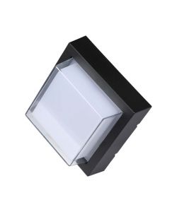 Lampada LED da Muro Quadrata con Diffusore Semicoperto 7W Colore Nero 3000K IP65