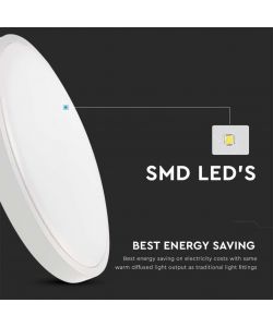 V-TAC Plafoniera LED Rotonda 24W Colore Bianco d: 295mm h: 55mm 6500K IP44