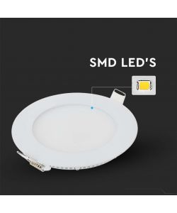 V-TAC Mini Pannello LED 6W Montaggio ad Incasso Rotondo 6400K