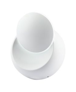 Lampada LED da Muro Arrotondata LED COB 5W 110LM/W Colore Bianco Satinato Ruotabile 360 Fascio Luminoso Regolabile 4000K IP20