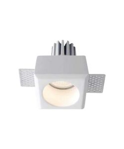 Portafaretto LED da Incasso Quadrato GU10 Corpo in Gesso Bianco