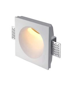 Portafaretto LED da Incasso Quadrata GU10 in Gesso Colore Bianco