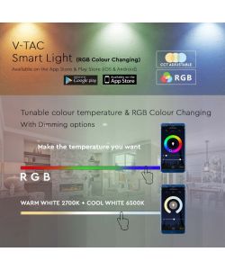 V-TAC Lampadina LED E14 4,5W a Candela Compatibile con Google Home e Amazon Alexa RGB e 3 in 1 Dimmerabile