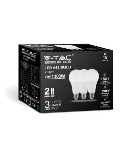 Lampadina LED E27 15W A65 3000K (Box 3 pezzi)