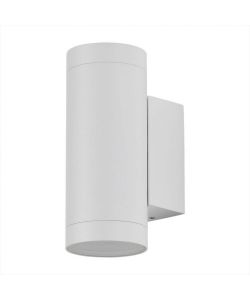Portafaretto LED da Muro Rotondo 2 GU10 (Max 2*40W) Colore Bianco Opaco IP54