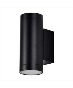 Portafaretto LED da Muro Rotondo 2 GU10 (Max 2*40W) Colore Nero Opaco IP54