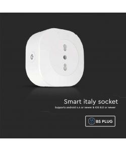 V-TAC Presa Singola per Schuko Colore Bianco Compatibile con Google Assistent e Amazon Alexa